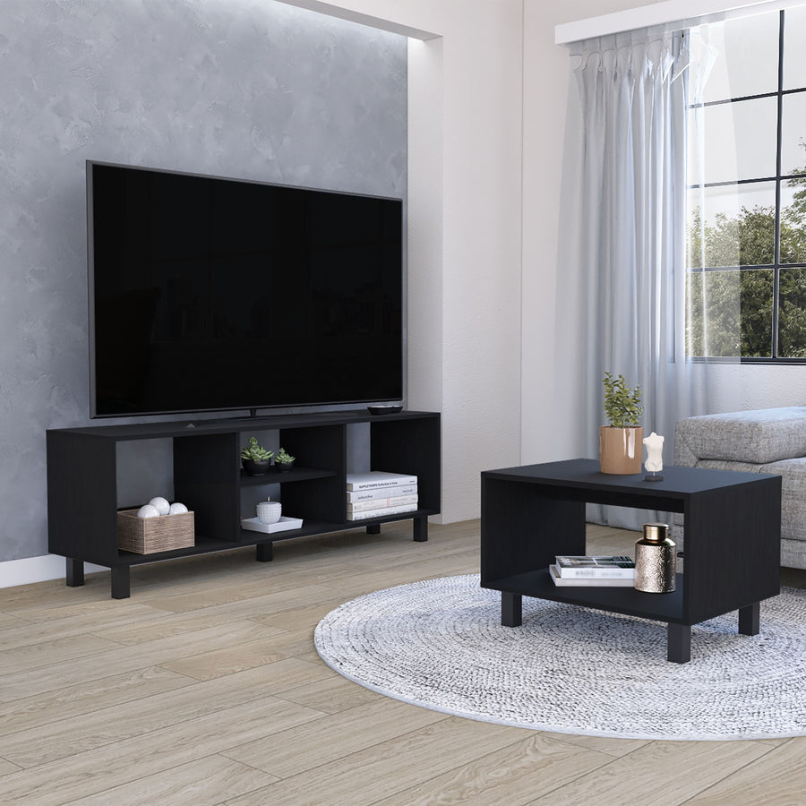 Mueble de TV y mesa de centro Eclipse de 140 cm, wengué