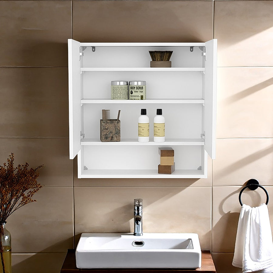 Armario de baño de pared de 63 cm, blanco