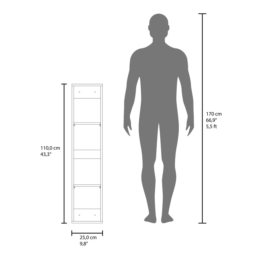 Armario de pared de 25 cm con 2 puertas, blanco
