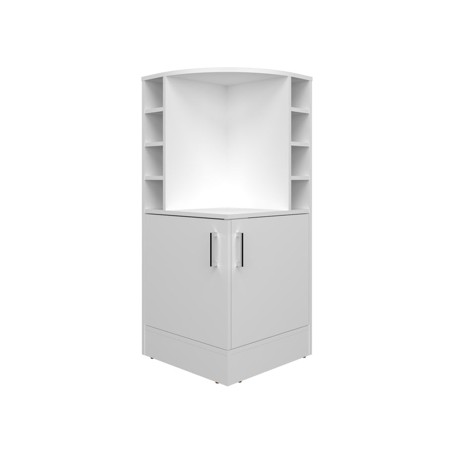 Mueble bar esquinero Jakes con 2 puertas, blanco