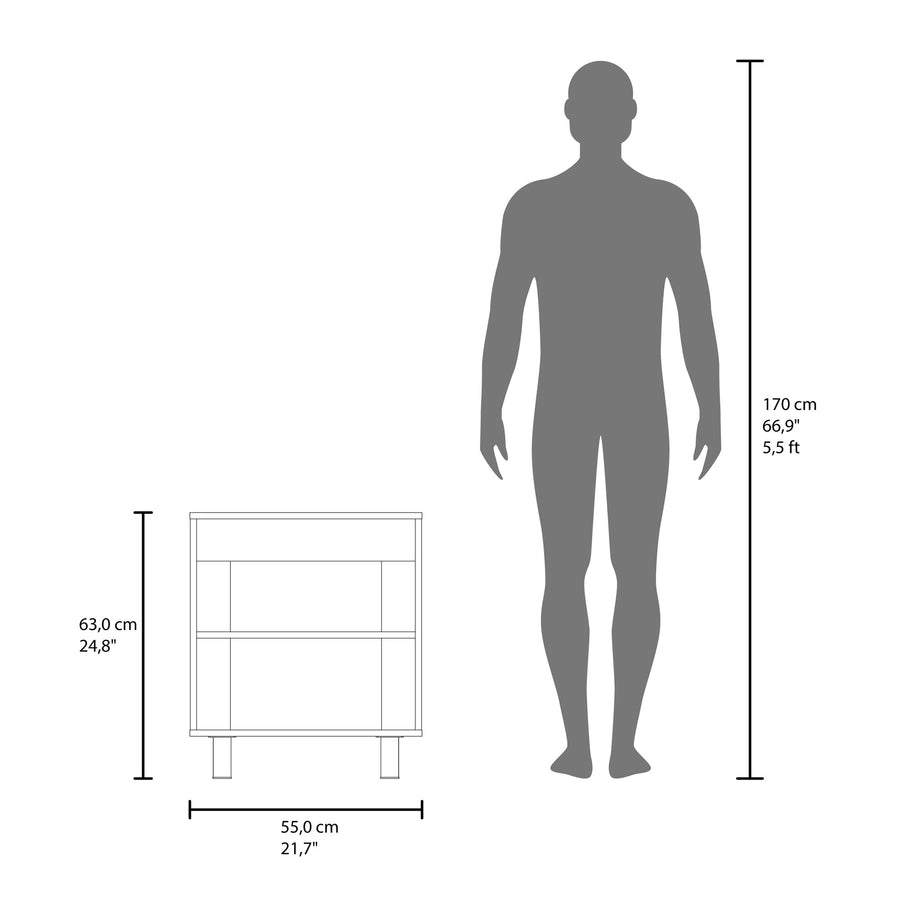 Mueble bajo lavabo Marlo de 55 cm, blanco