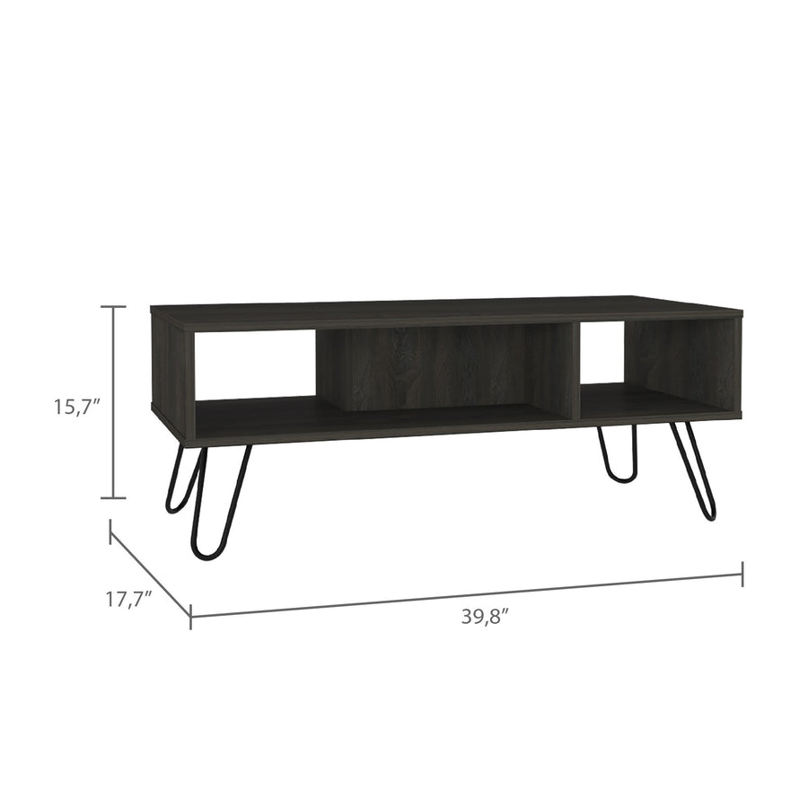 Mesa de centro Vassel de 101 cm, gris carbón