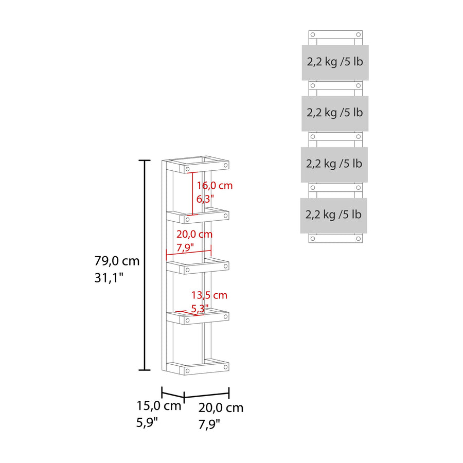 Toallero de pared 5 niveles para baño, Arlington