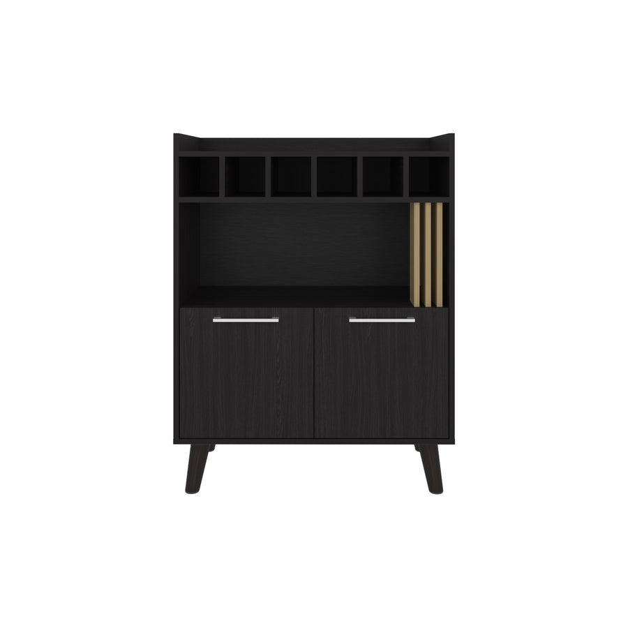 Mueble bar Vance de 78 cm, wengué y fresno