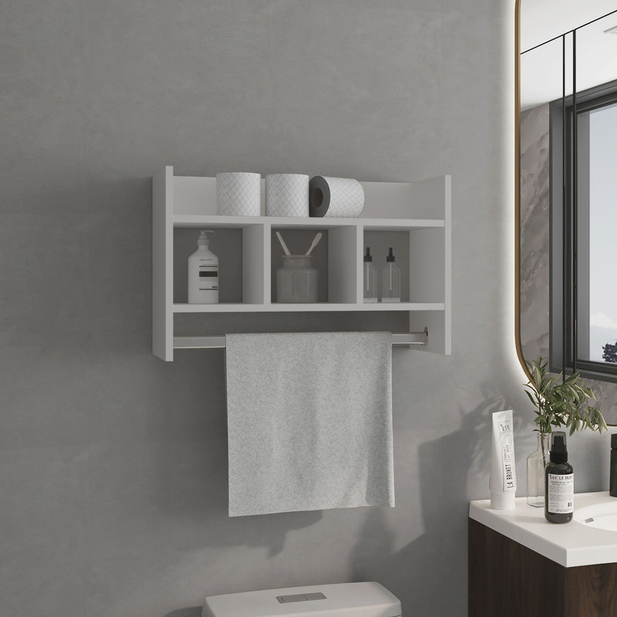 Franklin estantería de baño con barra para toalla y estantes