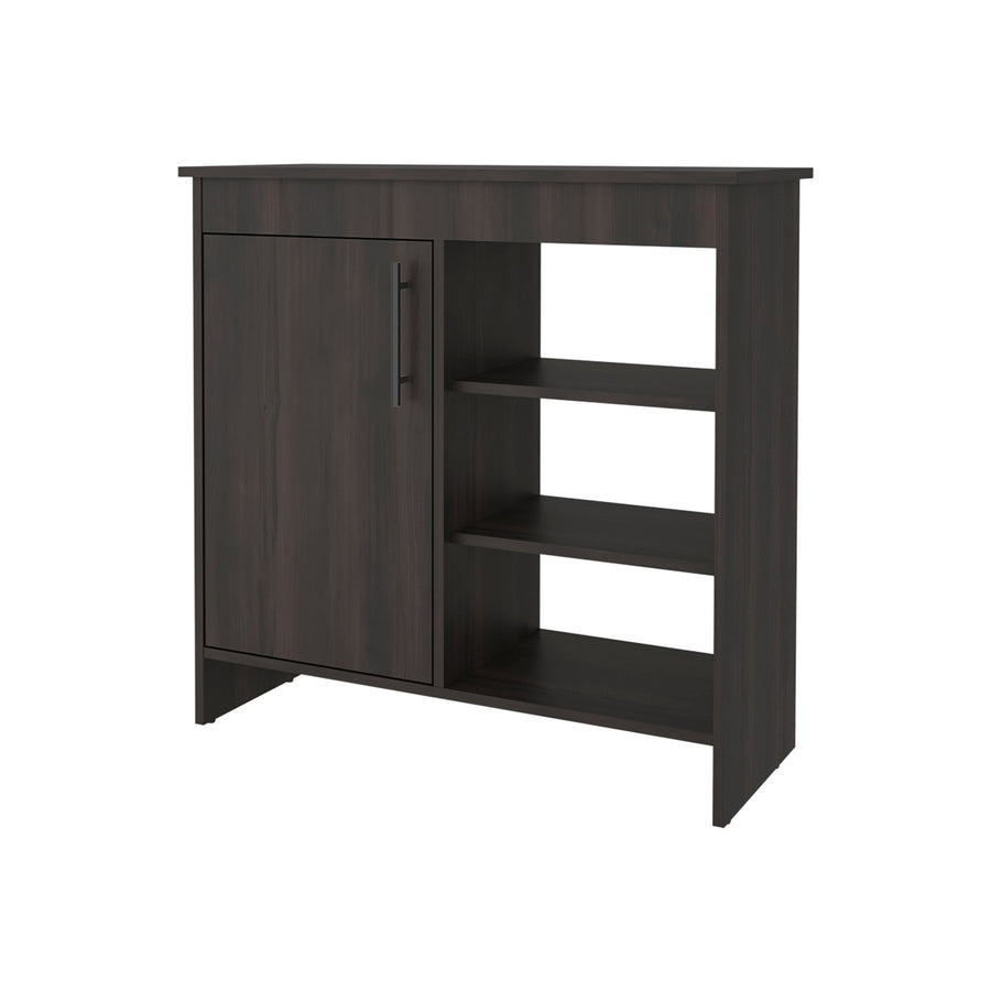 TUHOME CONCEPT Aparador Dago de 83 cm con puerta y estantes abiertos, nogal