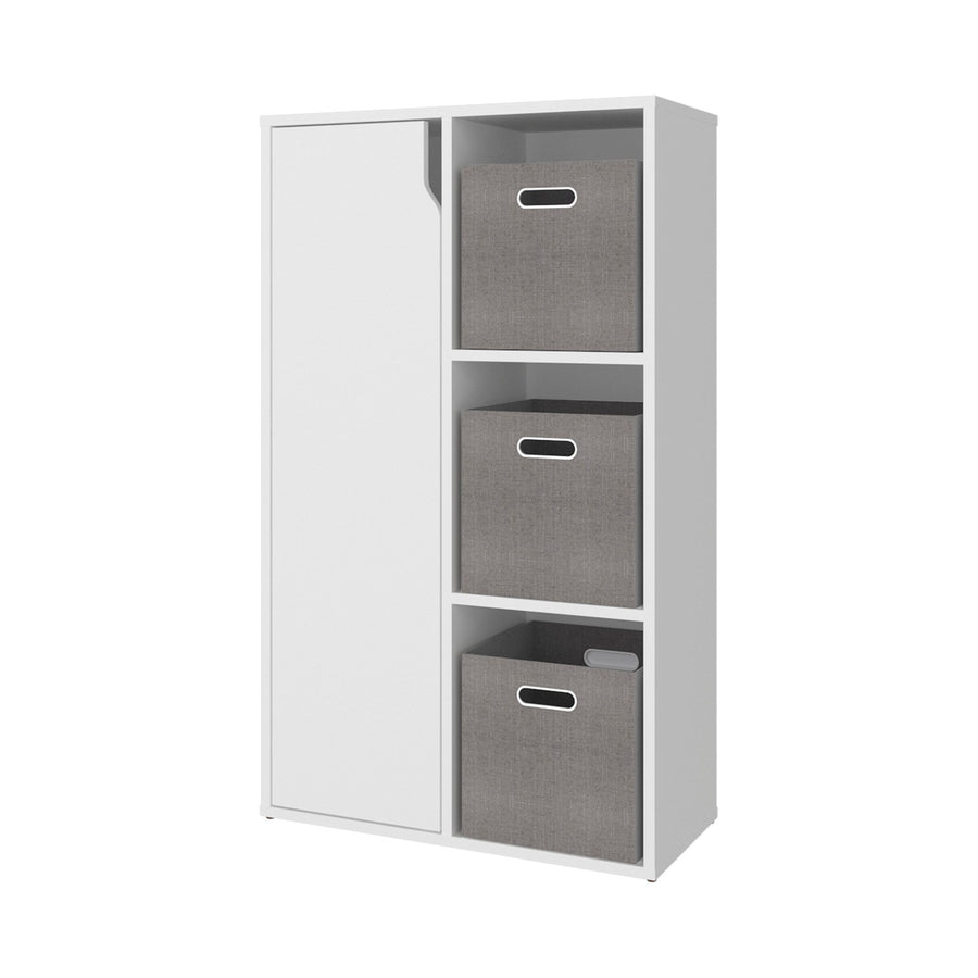 Mueble auxiliar Vicco de 102 cm con puerta y huecos abiertos, blanco
