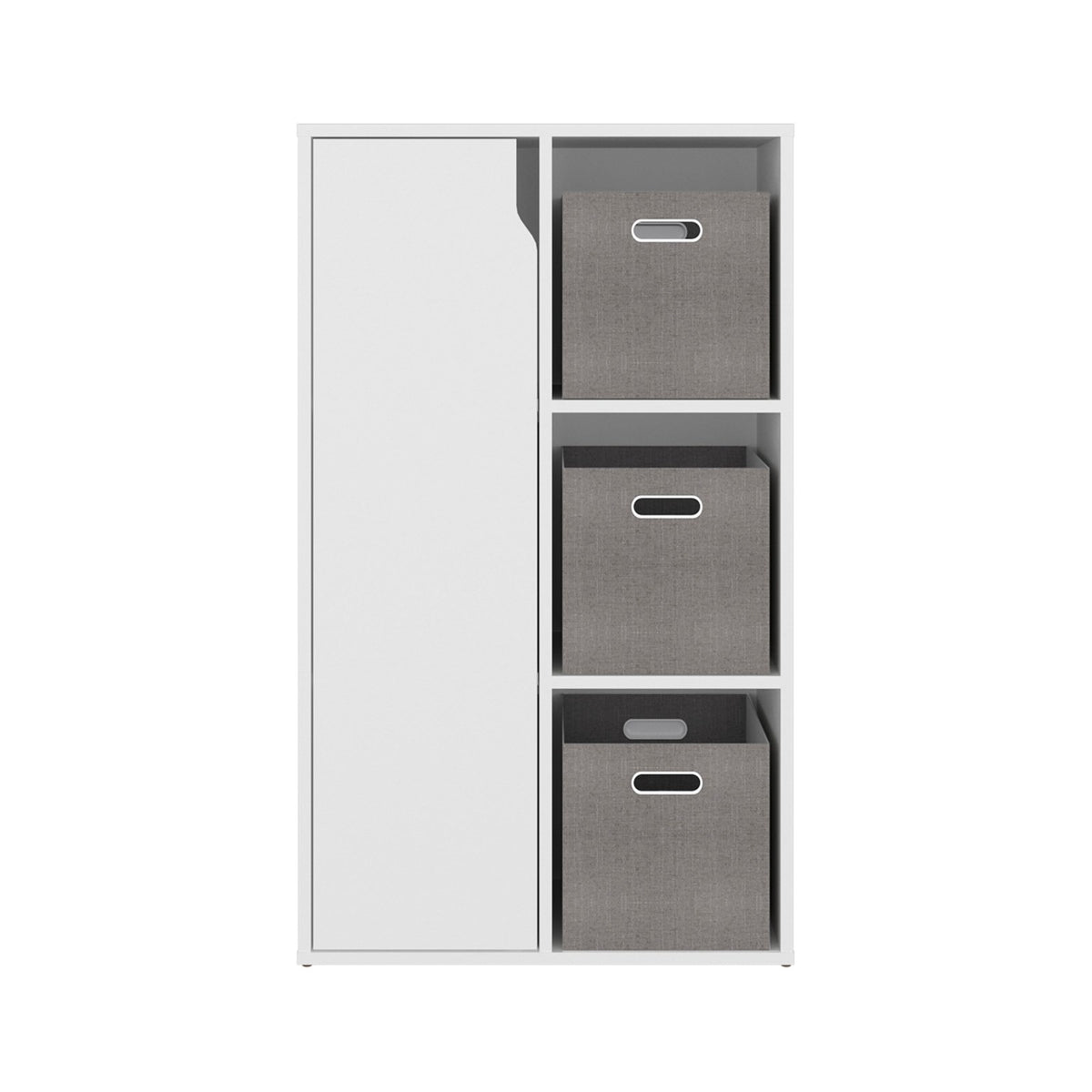 Mueble auxiliar Vicco de 102 cm con puerta y huecos abiertos, blanco