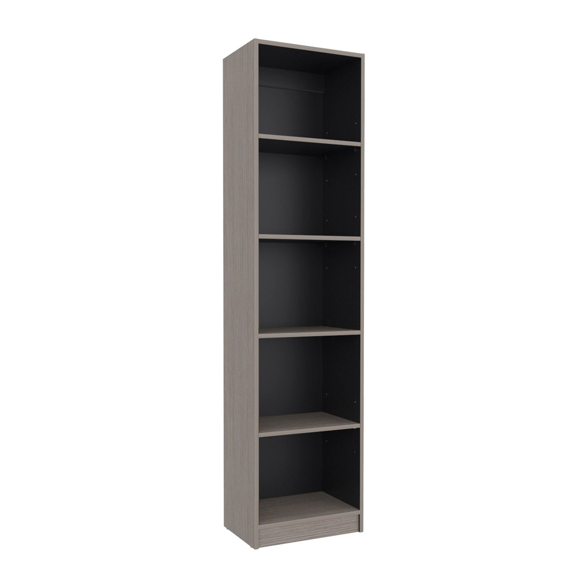 TUHOME CONCEPT Estantería alta abierta Home M2 de 181 cm con 5 huecos, gris y wengué