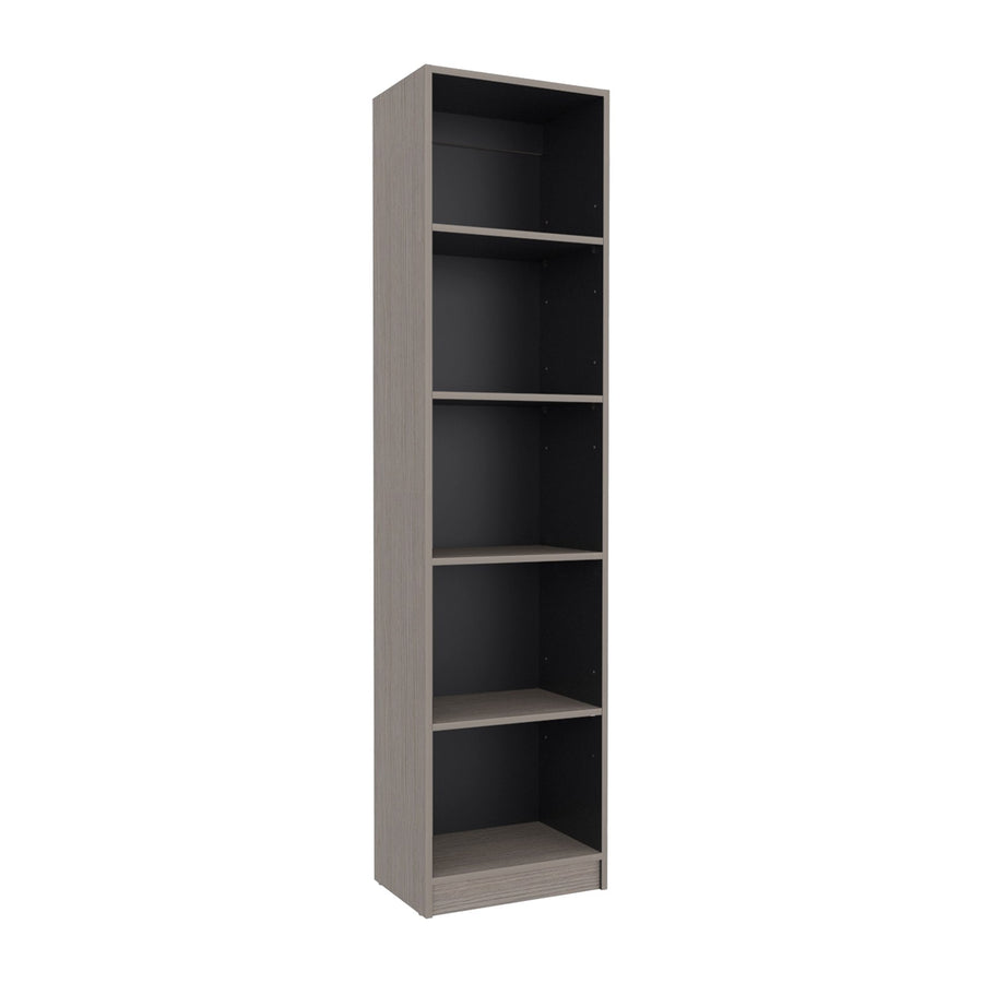 TUHOME CONCEPT Estantería alta abierta Home M2 de 181 cm con 5 huecos, gris y wengué