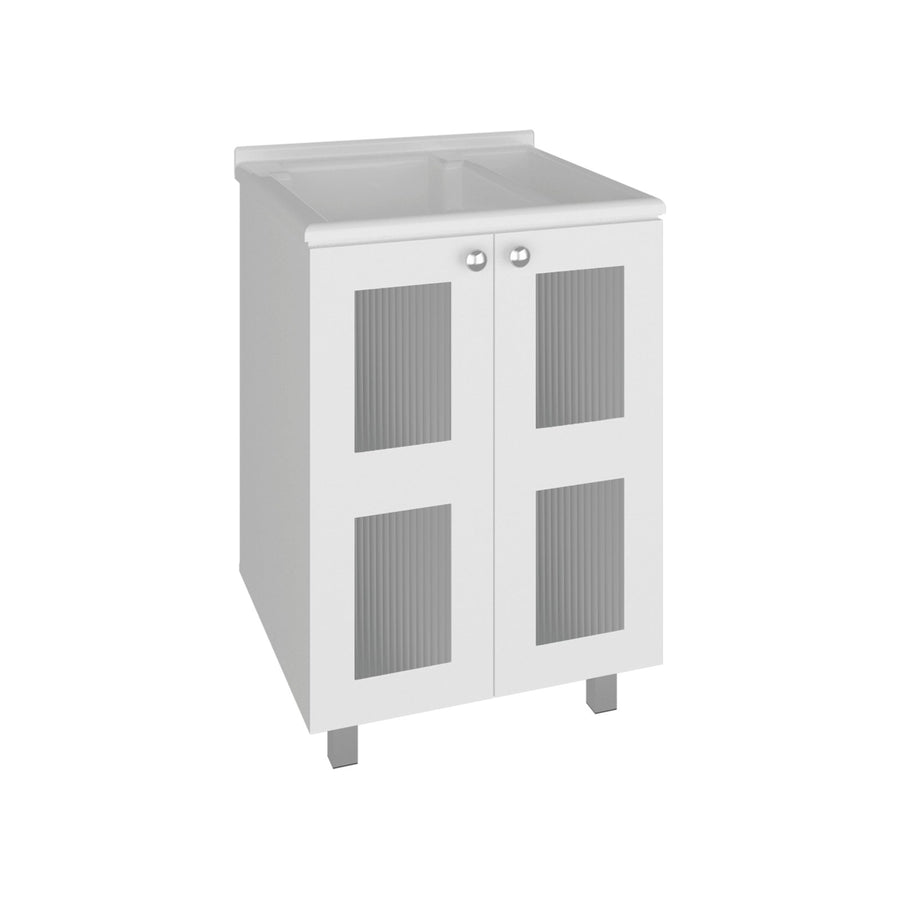 Mueble lavadero Haysi de 60 cm con pila y 2 puertas, blanco