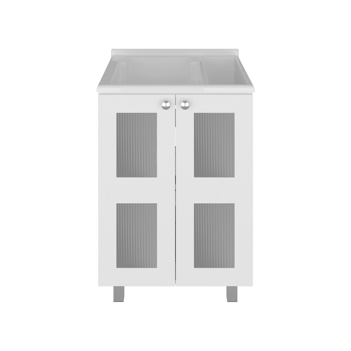 TUHOME CONCEPT Mueble lavadero Haysi de 60 cm con pila y 2 puertas, blanco