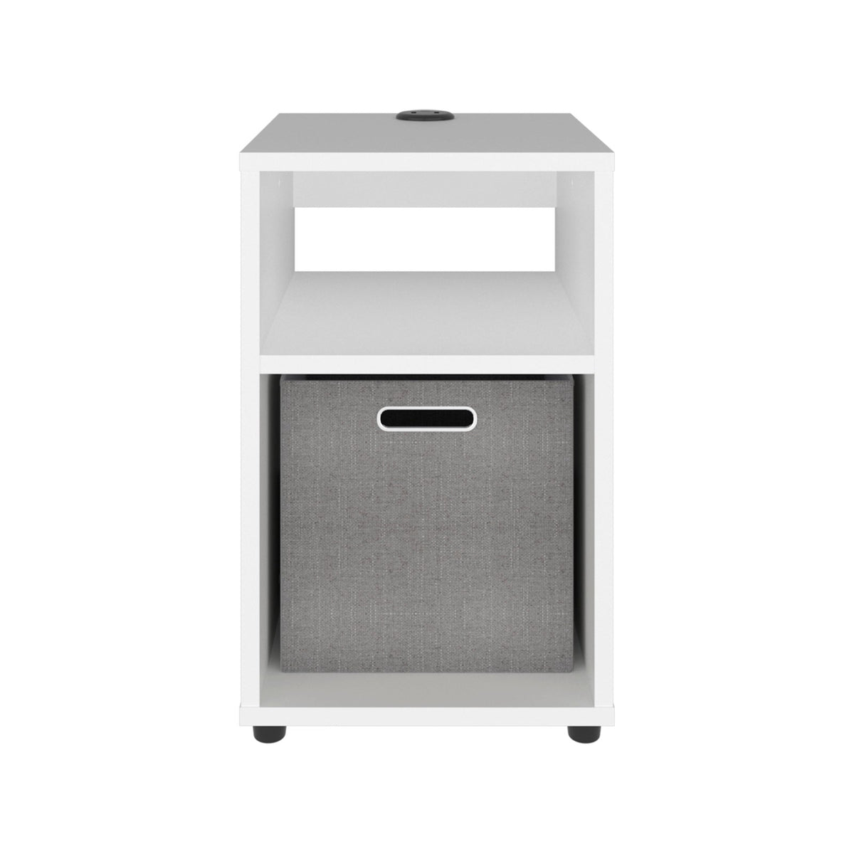 TUHOME CONCEPT Mesa auxiliar Mercer Lite de 30 cm con 2 huecos, blanco