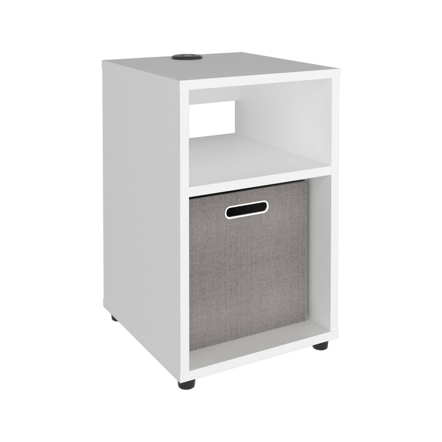 TUHOME CONCEPT Mesa auxiliar Mercer Lite de 30 cm con 2 huecos, blanco