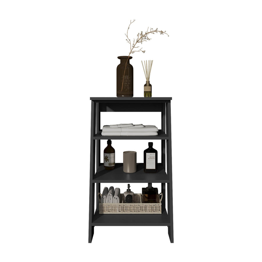 TUHOME CONCEPT Estantería de baño tipo escalera de 44 cm con 3 estantes, wengué
