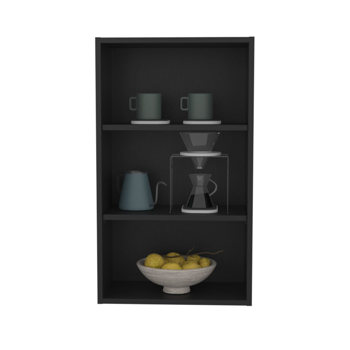 TUHOME CONCEPT Mueble de pared de cocina de 53 cm con 2 estantes, wengué