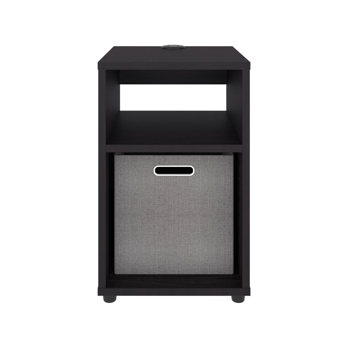 TUHOME CONCEPT Mesa auxiliar Mercer Lite de 30 cm con 2 huecos, wengué