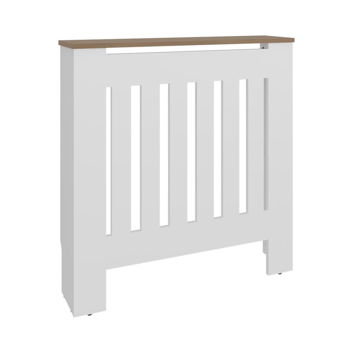 Cubreradiador Linn de 79 cm con lamas y estante superior, blanco