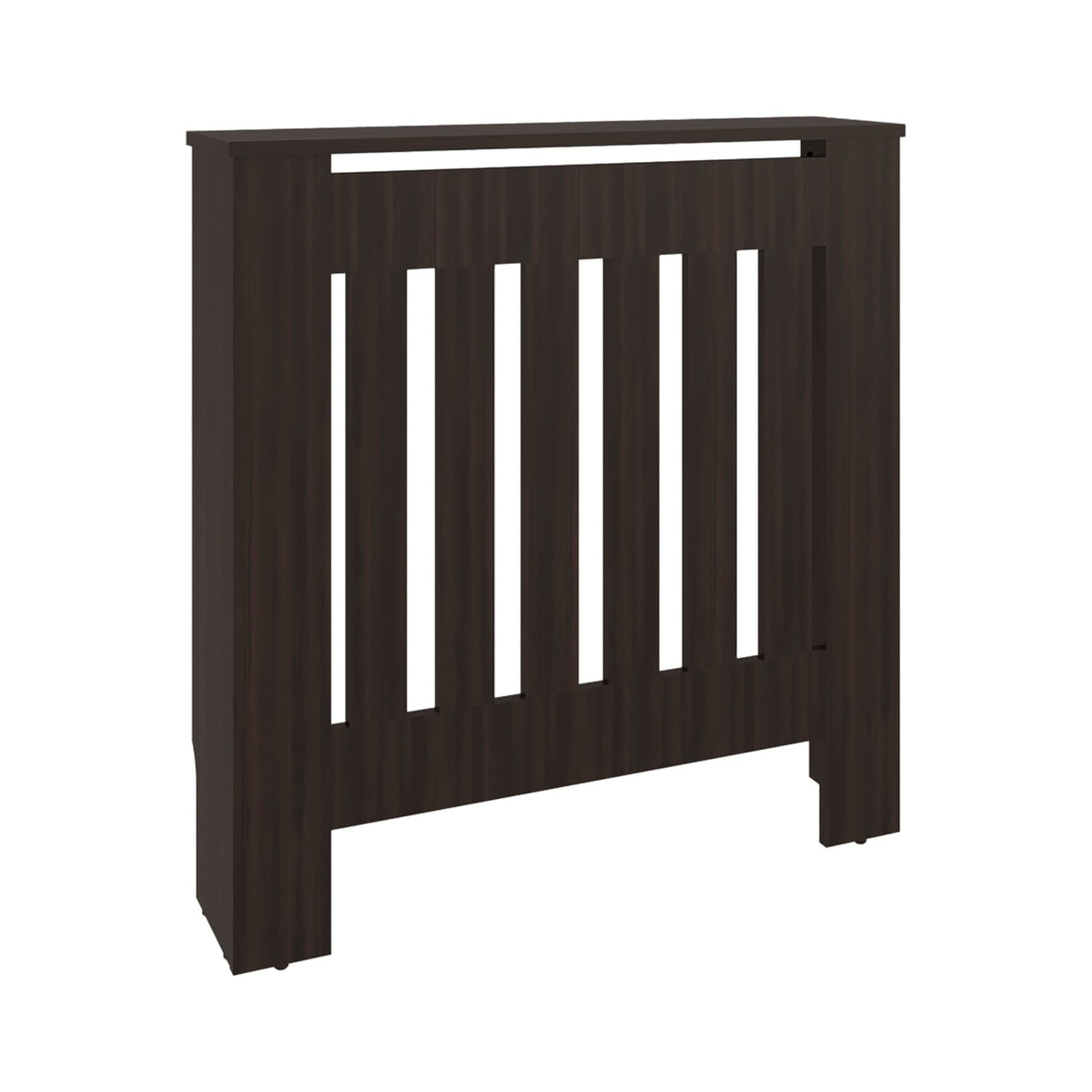 Cubreradiador Linn de 79 cm con lamas y estante superior, marrón oscuro