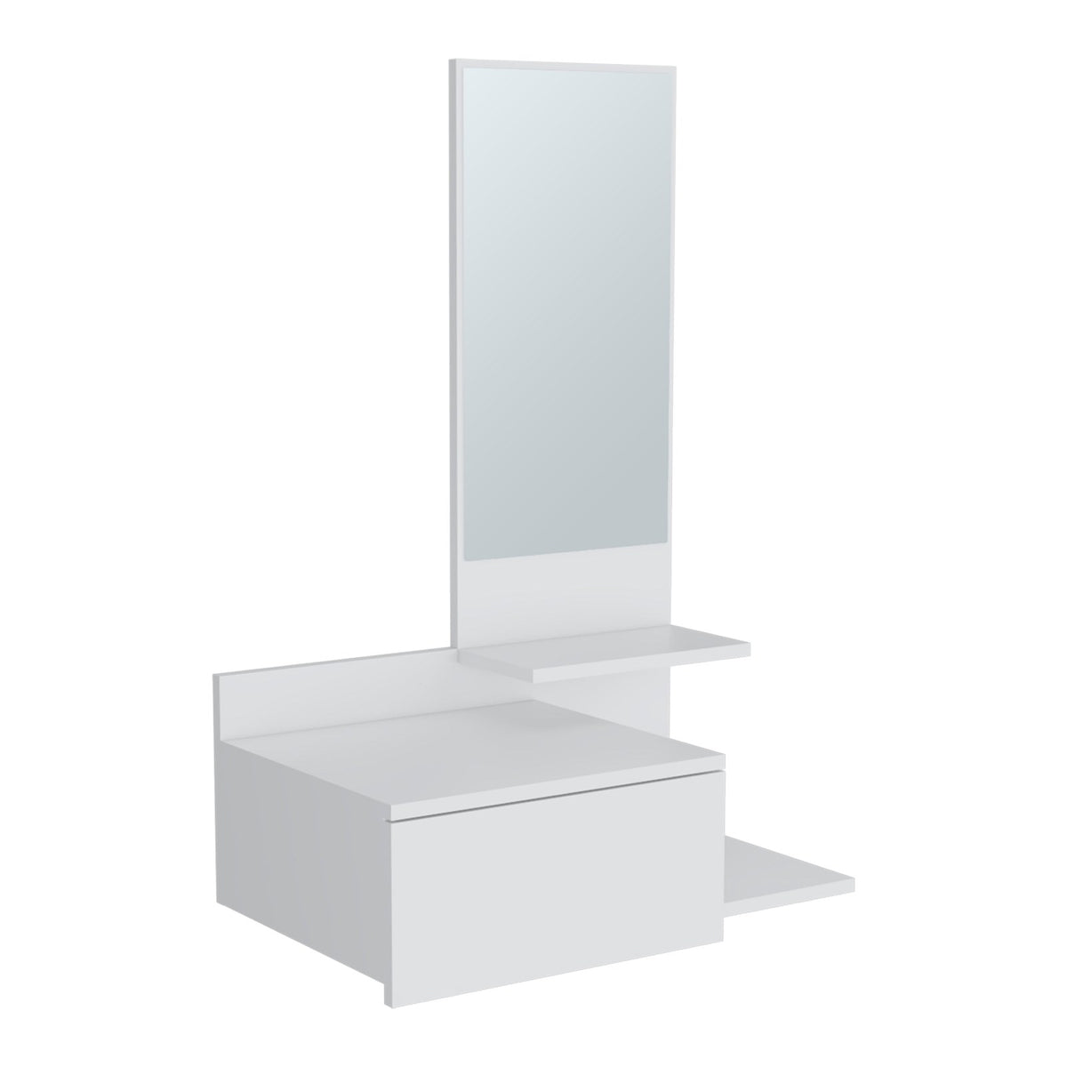 TUHOME CONCEPT Consola de pared Viena de 60 cm con cajón y espejo, blanco