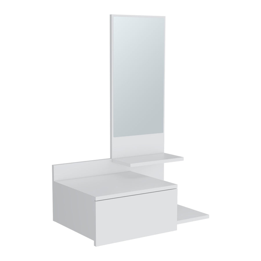 TUHOME CONCEPT Consola de pared Viena de 60 cm con cajón y espejo, blanco