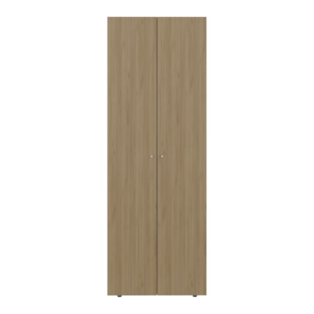 Armario Basin de 170 cm con 2 puertas, barra de colgar y estante, fresno