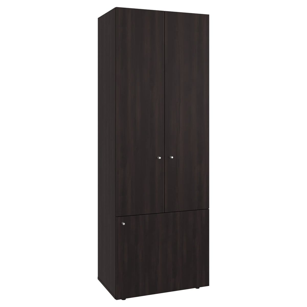 Armario alto Tolleson de 170 cm con 3 puertas y estantes, nogal