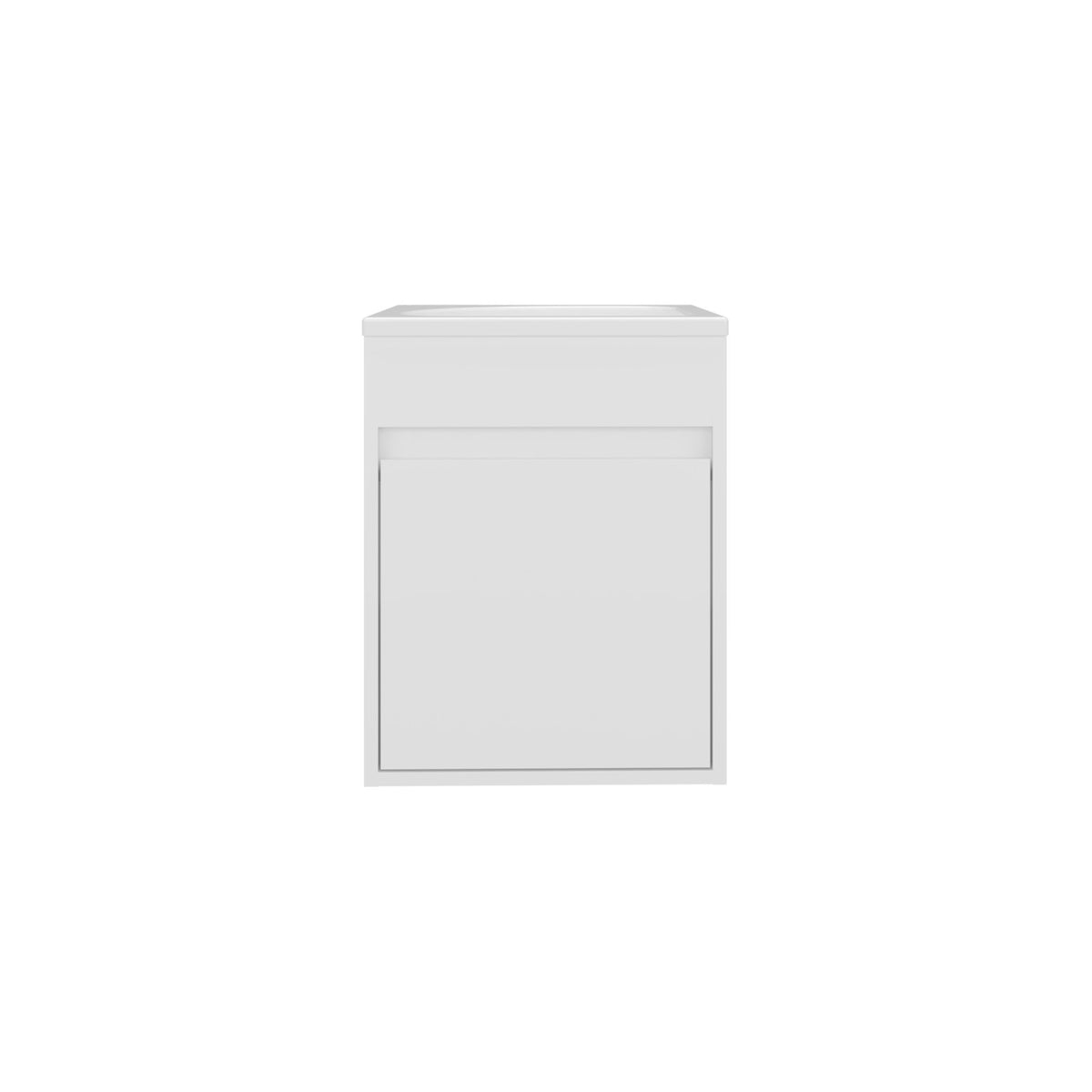 Mueble de lavabo suspendido Furman de 39 cm con lavabo y puerta, blanco
