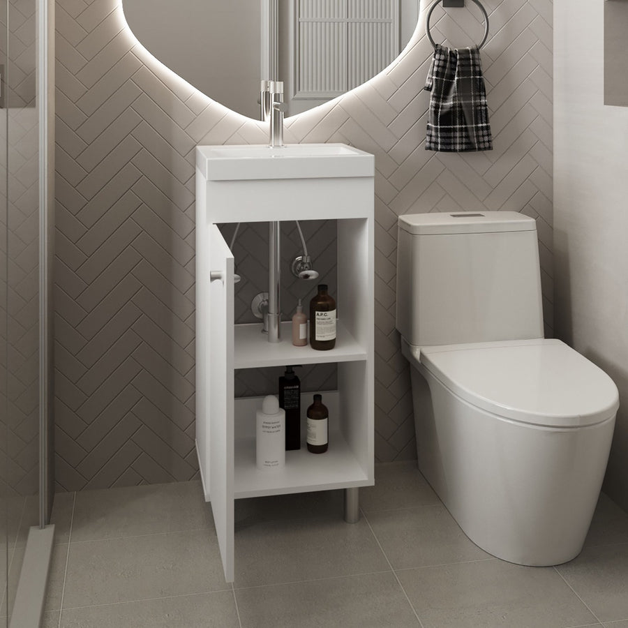 TUHOME CONCEPT Mueble de baño Rivera de 40 cm con lavabo, blanco