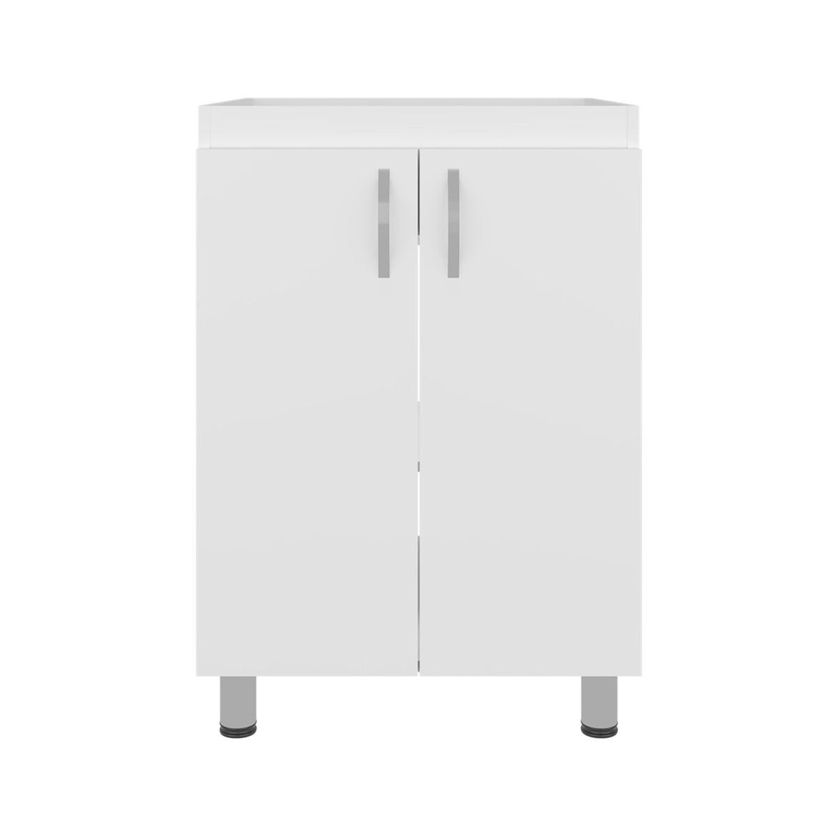 Mueble lavadero Foster de 60 cm con pila y 2 puertas, blanco