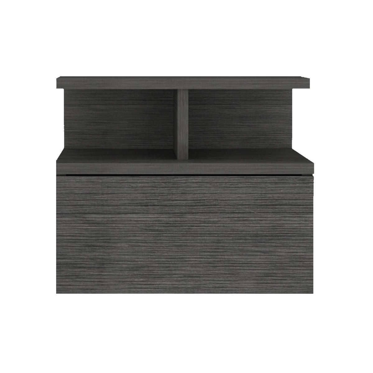 TUHOME CONCEPT Mesita de noche flotante Adele de 36 cm con cajón, roble gris