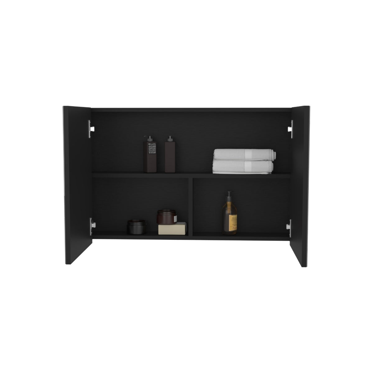 TUHOME CONCEPT Armario de baño de pared de 80 cm con 2 puertas de espejo, wengué