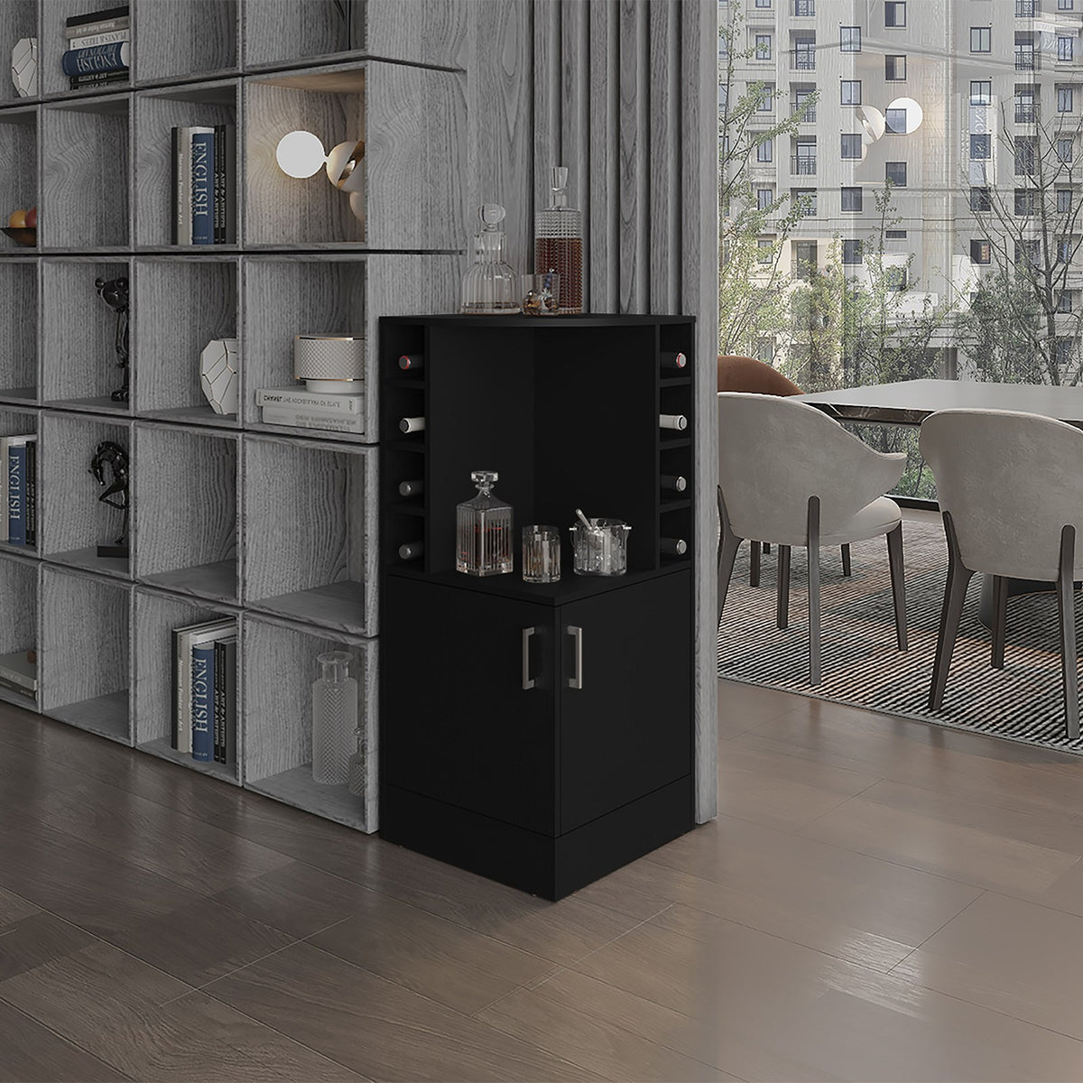 TUHOME CONCEPT Mueble bar esquinero Jakes, wengué