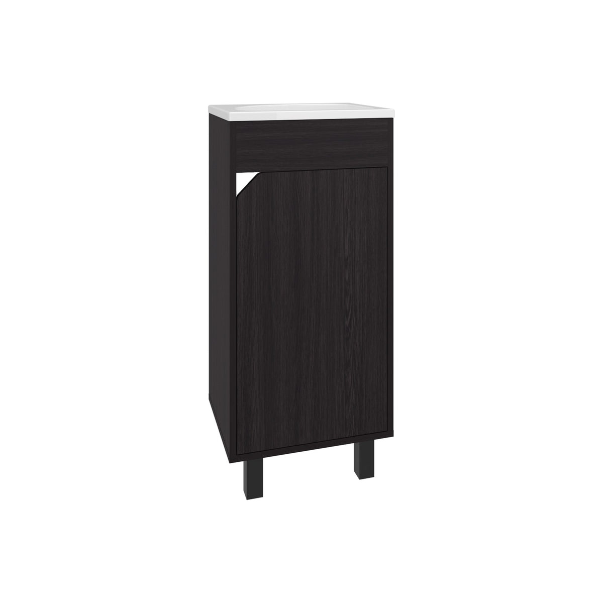 Mueble de lavabo de pie Bethel de 40 cm con lavabo, wengué
