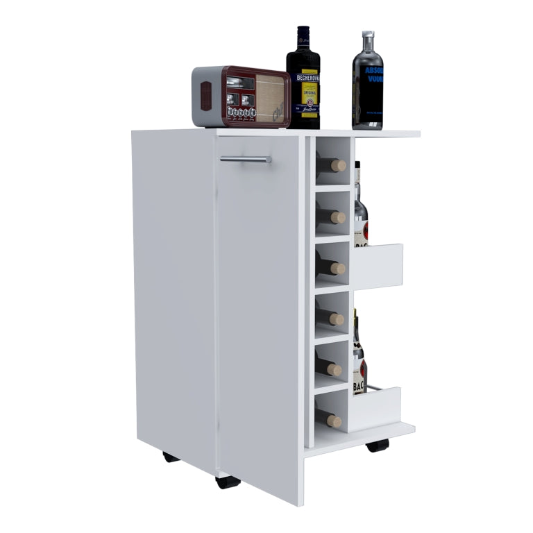 TUHOME CONCEPT Carrito de bar de 60 cm con botellero y ruedas