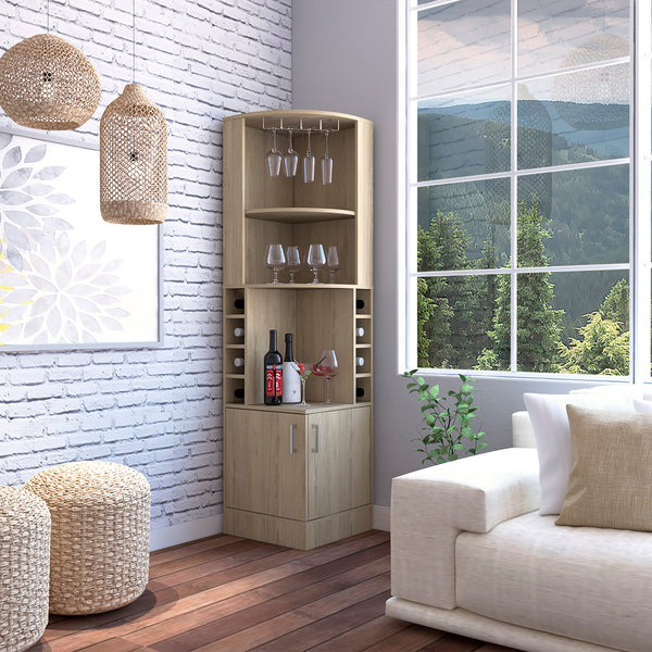 Mueble esquinero Pekin con cubiculos para vino