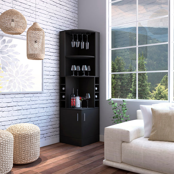 Mueble esquinero Pekin con cubiculos para vino