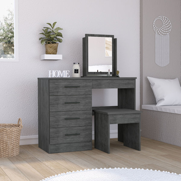 Mesa de maquillaje con espejo Seul con 4 cajones
