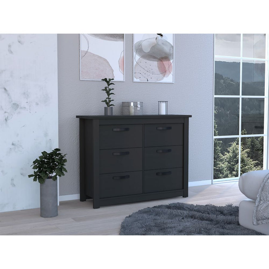 Cómoda Becca de 120 cm con 6 cajones, wengué