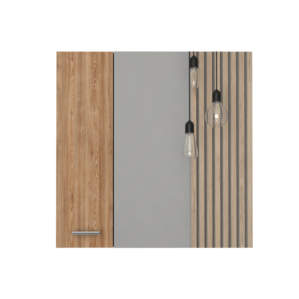 TUHOME CONCEPT Armario de baño con espejo Barcelona de 60 cm, roble miel