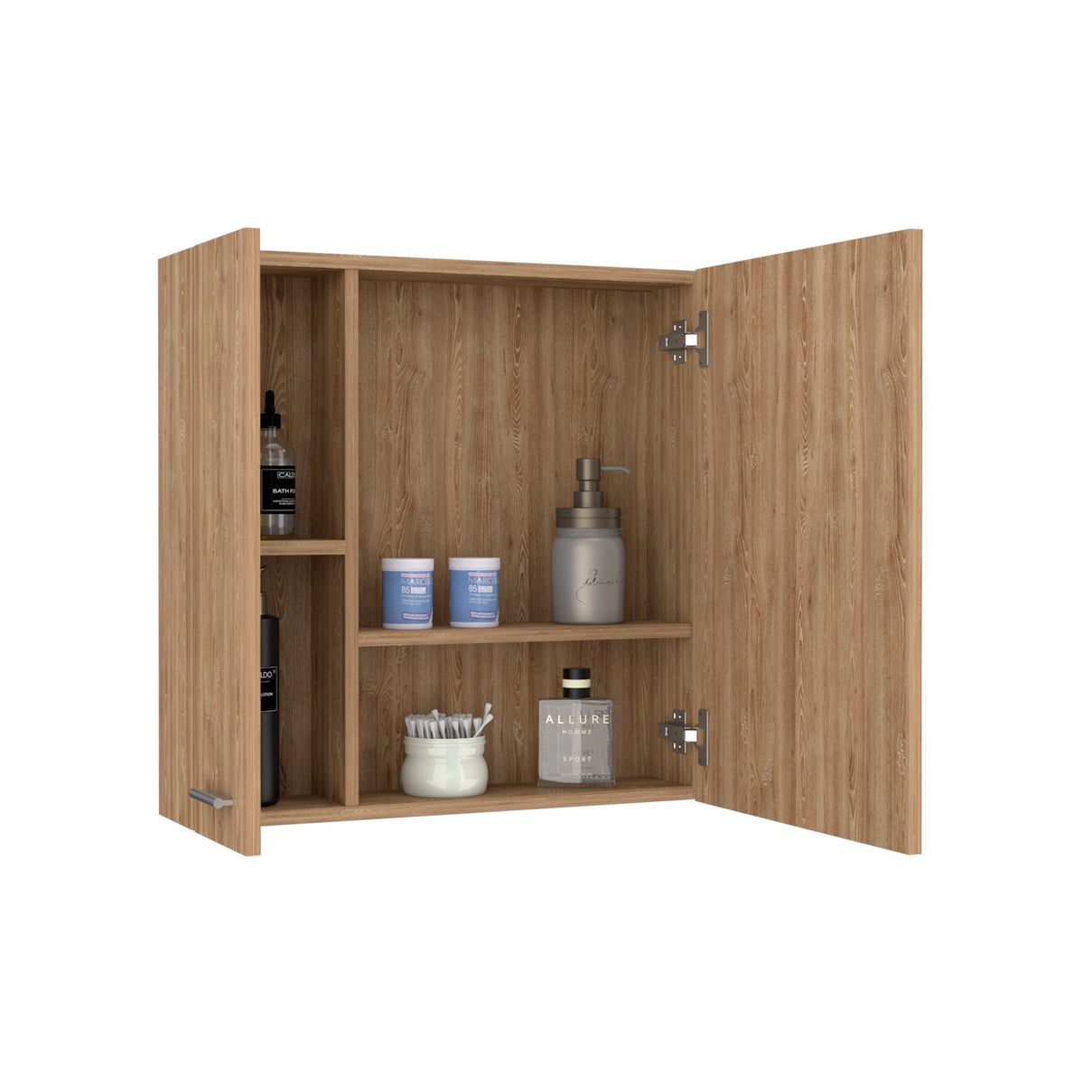 TUHOME CONCEPT Armario de baño con espejo Barcelona de 60 cm, roble miel