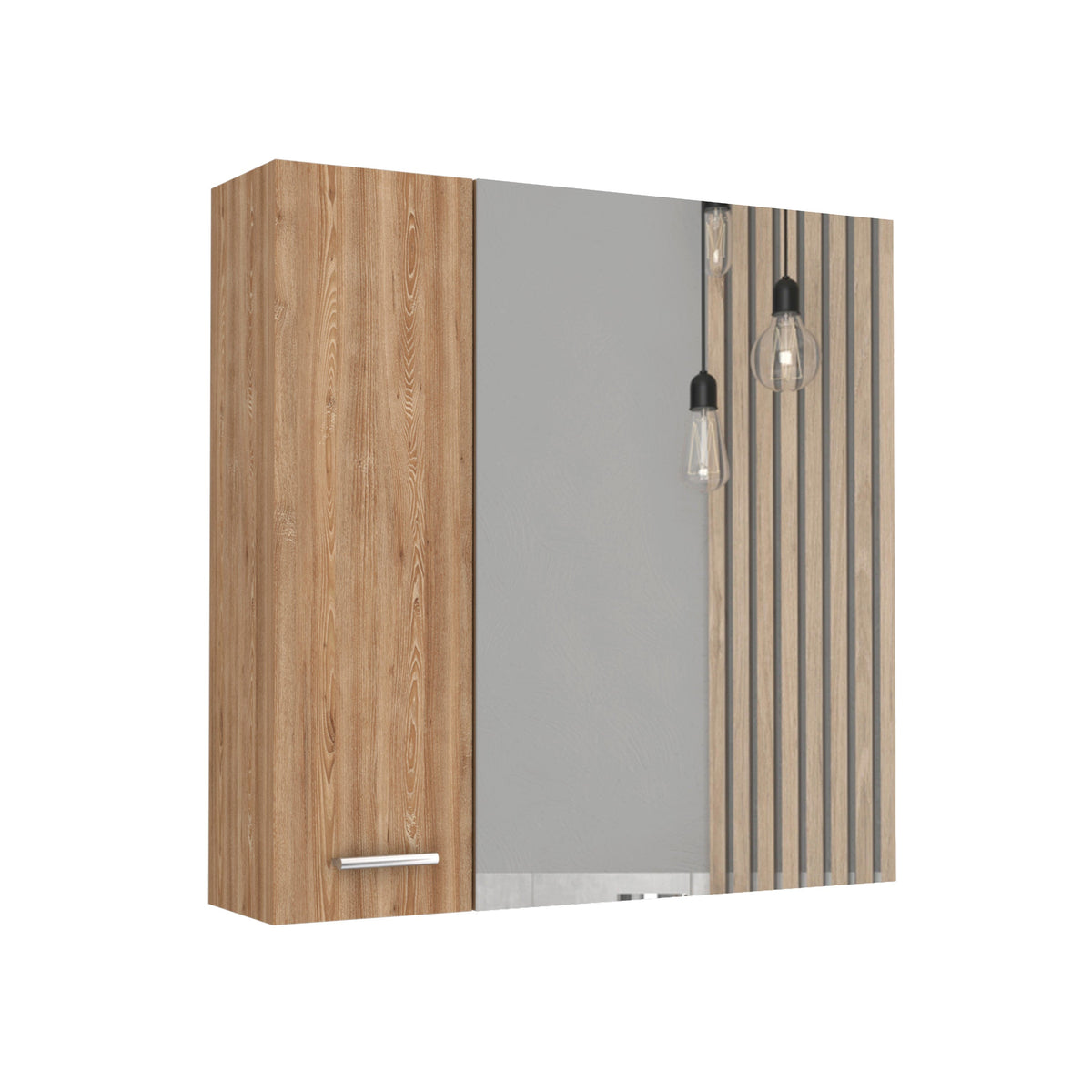 TUHOME CONCEPT Armario de baño con espejo Barcelona de 60 cm, roble miel