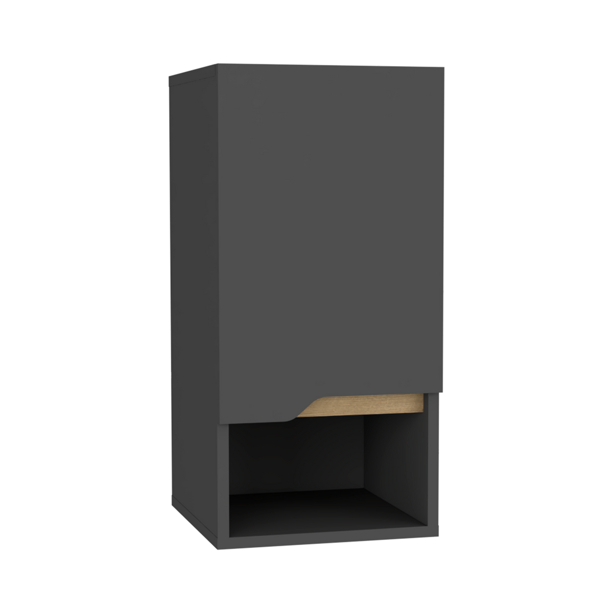 TUHOME CONCEPT Armario colgante de baño Laurent de 30 cm con 1 puerta, gris plomo y roble arena