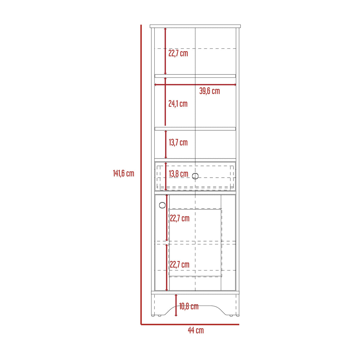 TUHOME CONCEPT Columna de baño Malaga de 142 cm, blanco y roble arena