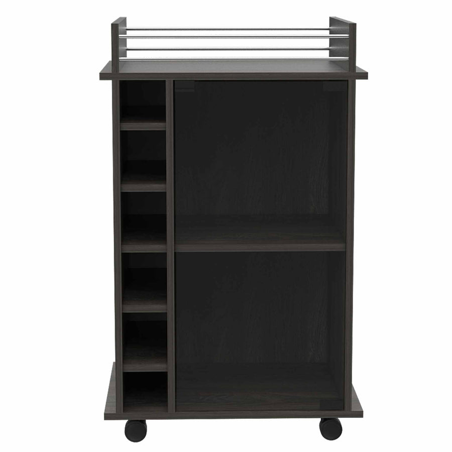 Carrito auxiliar Dukat de 55 cm con 1 puerta y ruedas, gris carbón