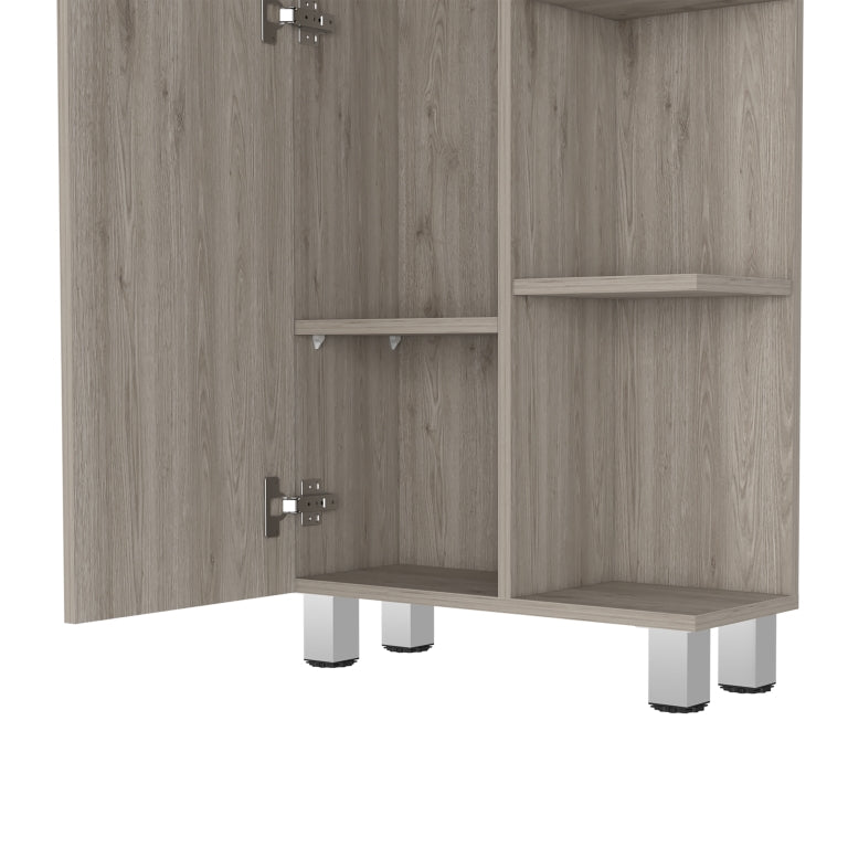 Columna de baño Urano 158 cm, 1 puerta y 5 estantes abiertos