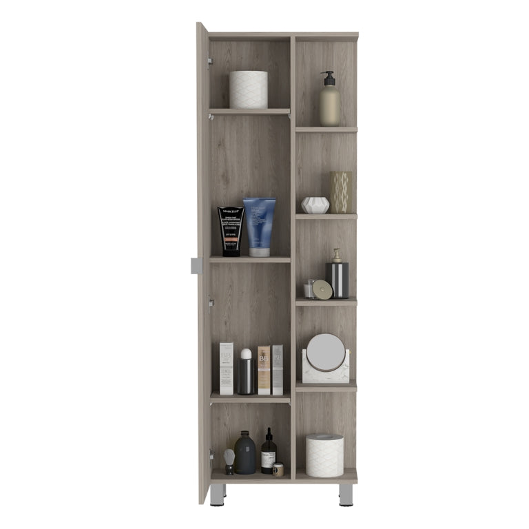 Columna de baño Urano 158 cm, 1 puerta y 5 estantes abiertos