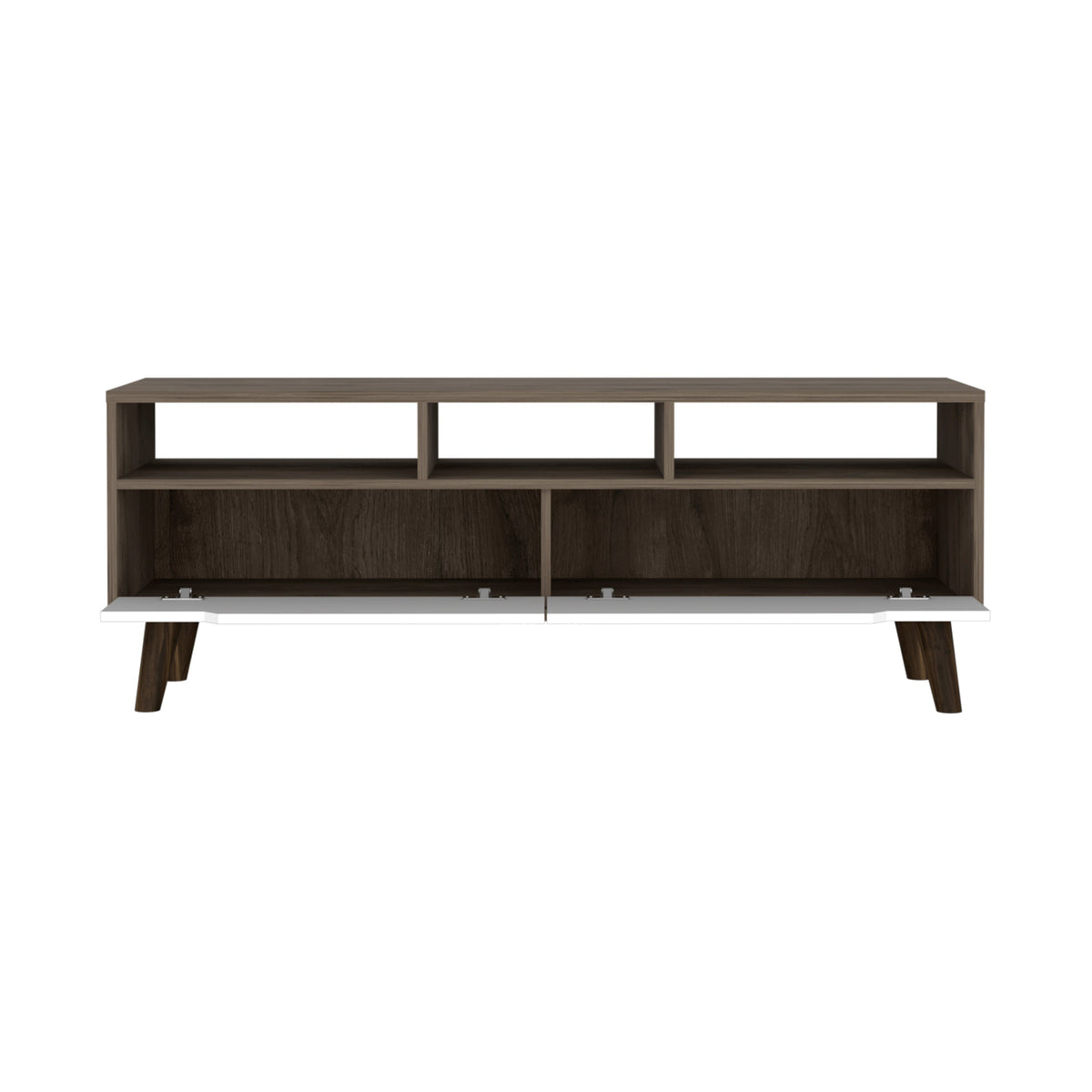 TUHOME CONCEPT Mueble de TV Oslo de 137 cm, roble oscuro y blanco