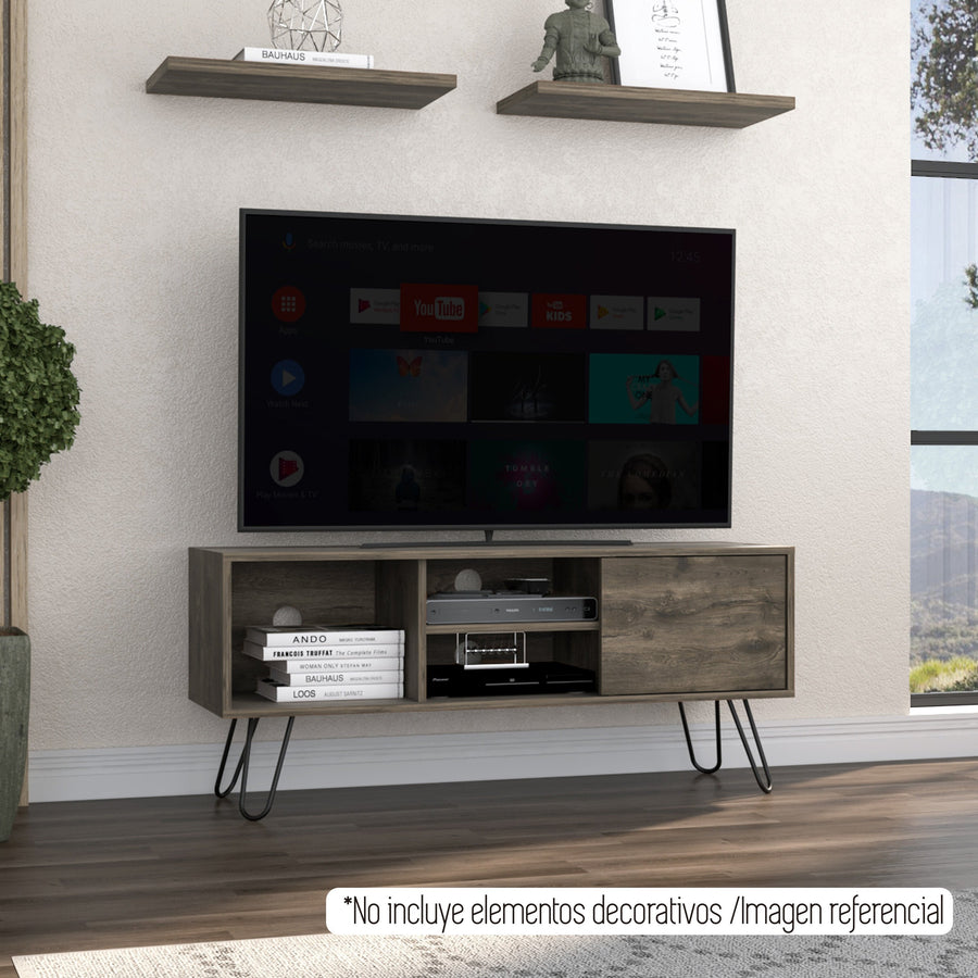 Mueble de TV Andorra de 115 cm con 1 puerta, roble oscuro