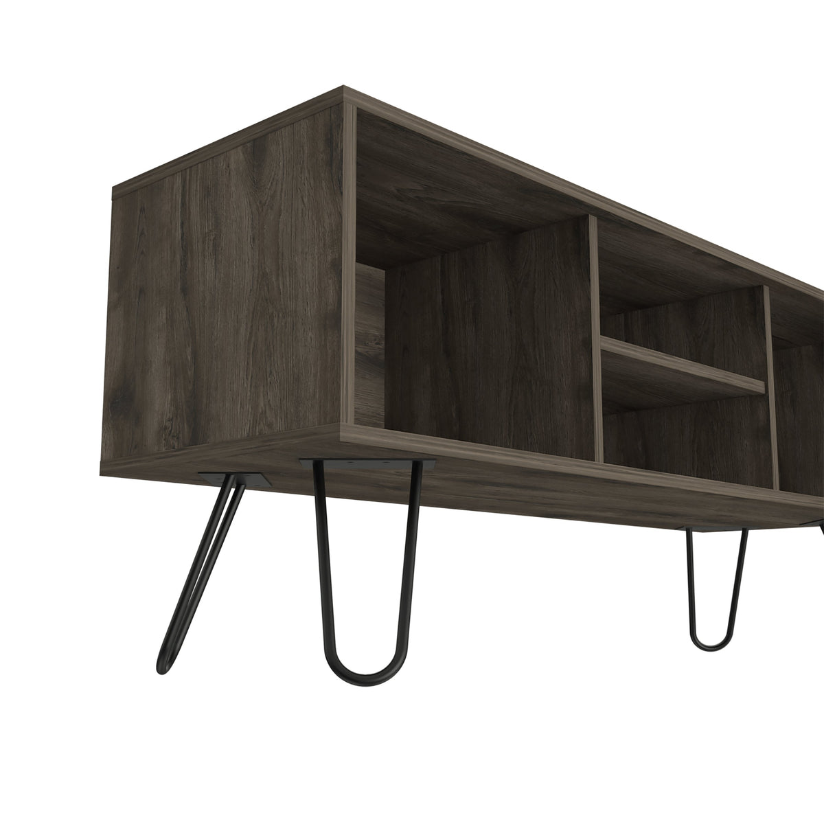 TUHOME CONCEPT Mueble de TV Andorra de 115 cm con 1 puerta, roble oscuro